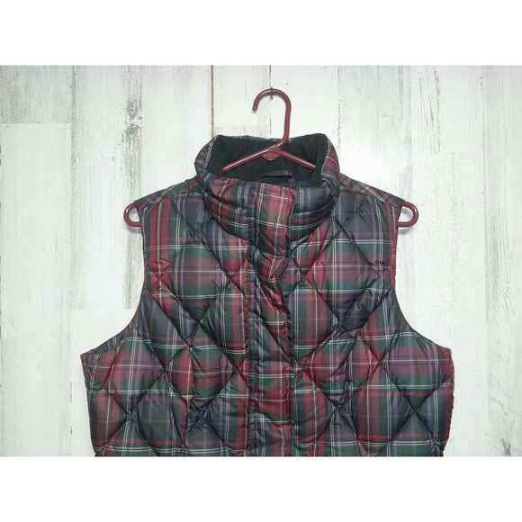 Eddie Bauer Vest Women's Large Black Red Plaid Goose Down Quilted Puffer Outdoor - Picture 3 of 7